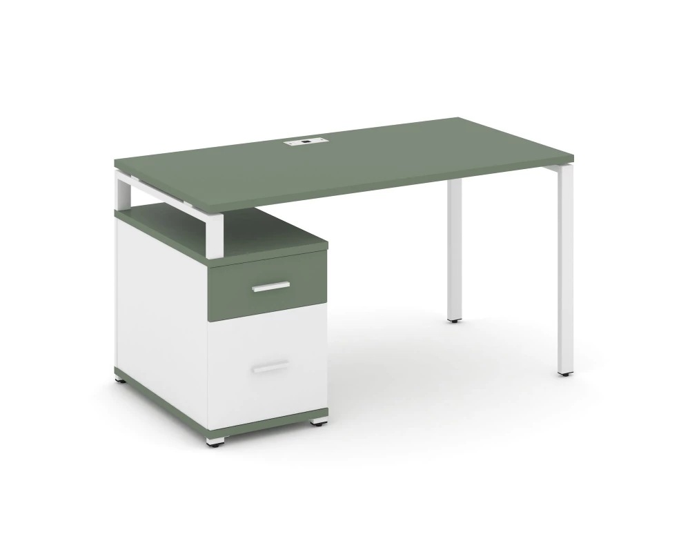 Стол письменный с 1 опорной тумбой CN.SP-308 W 1580/1946x720x750 Concept