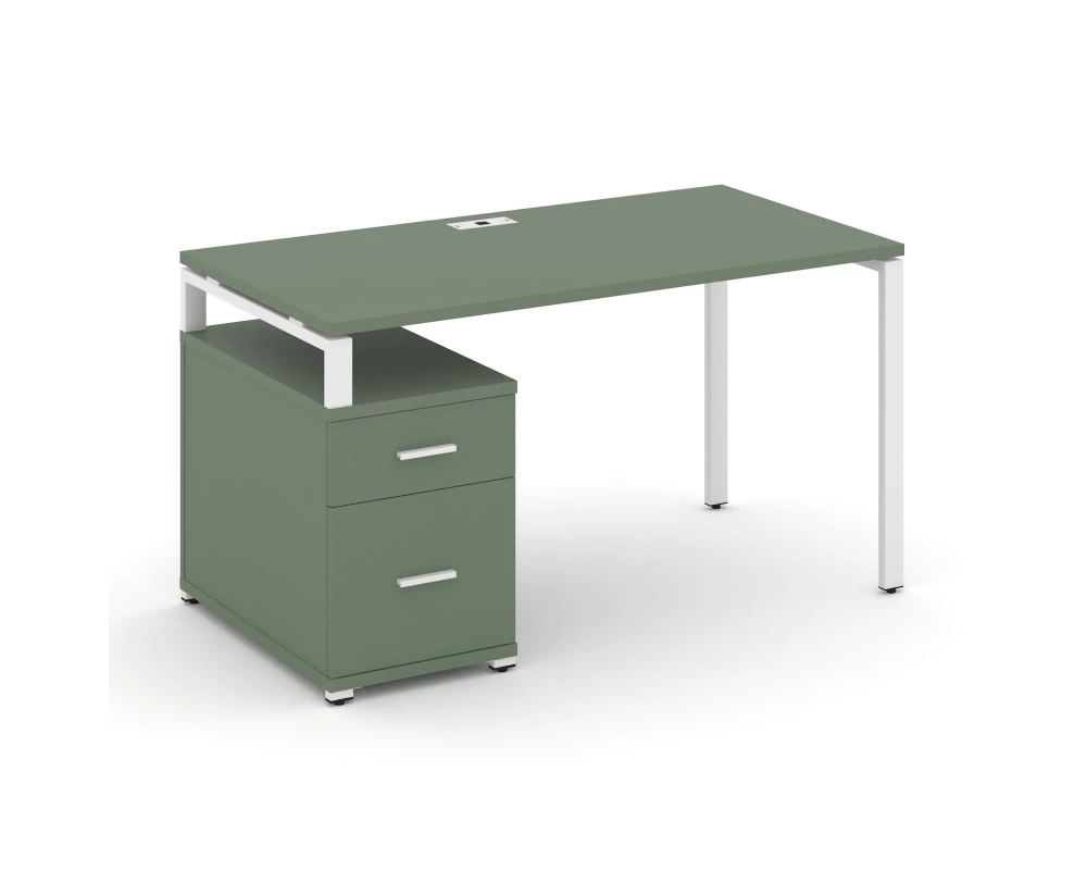 Стол письменный с 1 опорной тумбой CN.SP-308 W 1580/1946x720x750 Concept