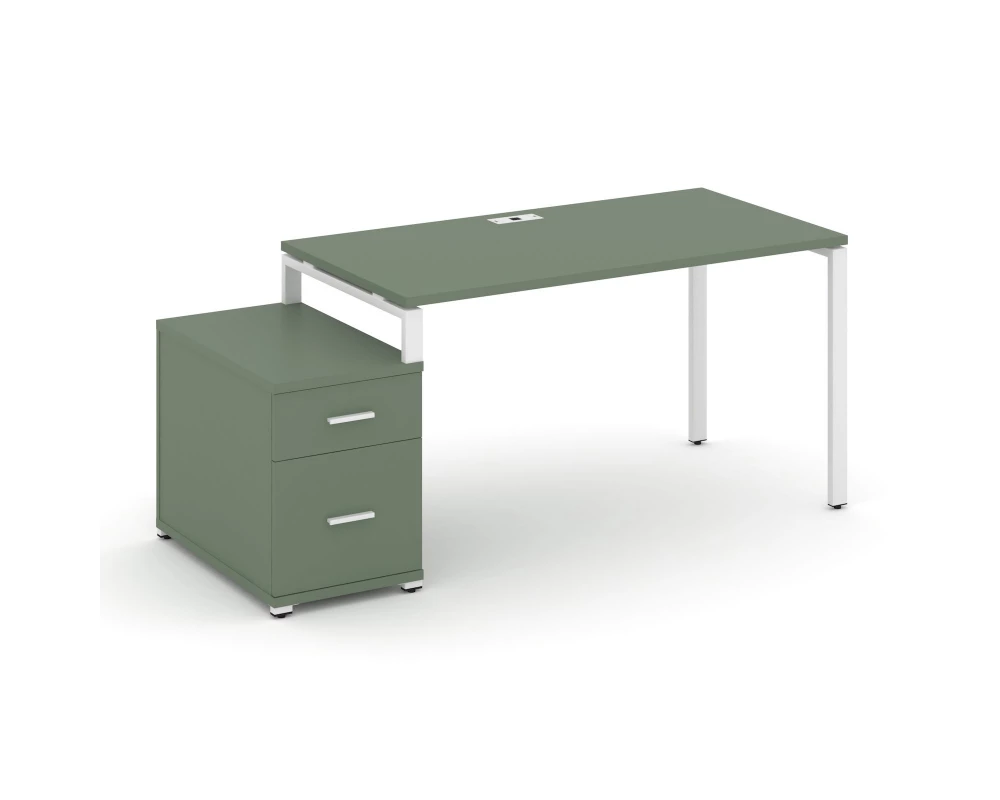 Стол письменный с 1 опорной тумбой CN.SP-308 W 1580/1946x720x750 Concept