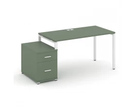 Стол письменный с 1 опорной тумбой CN.SP-308 W 1580/1946x720x750 Concept images