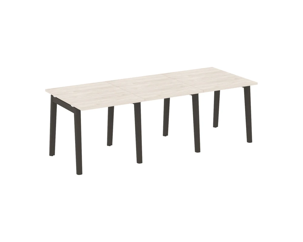 Стол переговорный (3 столешницы), опоры - массив дерева 234x98x75 Оникс Вуд / Onix Wood